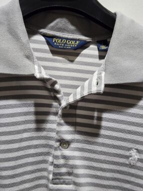 Polo by Ralph Lauren Gray and White Striped Polo